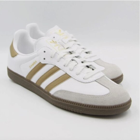 Adidas Samba OG Mens White Brown Desert Casual Shoes Sz 10 - Picture 1 of 4